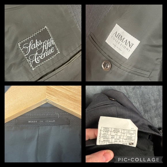 Armani Collezioni Gray Classic Suit with Notch Lapel Sz 42L— pant, 42 R jacket - Picture 6 of 10